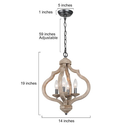 Farmhouse Antique 4-Light Candelabras Chandelier