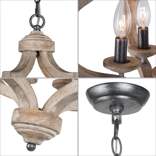 Farmhouse Antique 4-Light Candelabras Chandelier