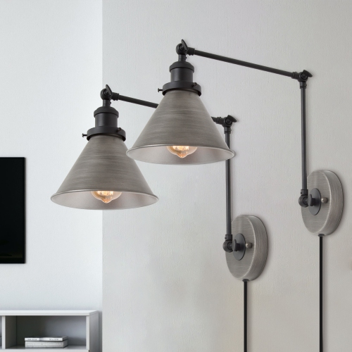 Modern 1-Light Swing Arm Wall Lamp