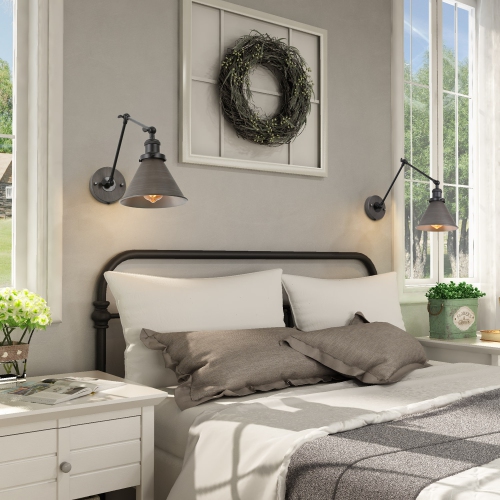 Modern 1-Light Swing Arm Wall Lamp