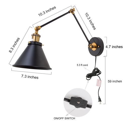 Modern 1-Light Swing Arm Wall Lamp