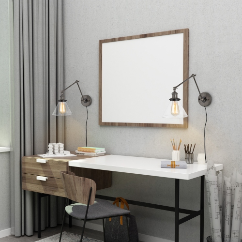 Modern 1-Light Swing Arm Wall Lamp