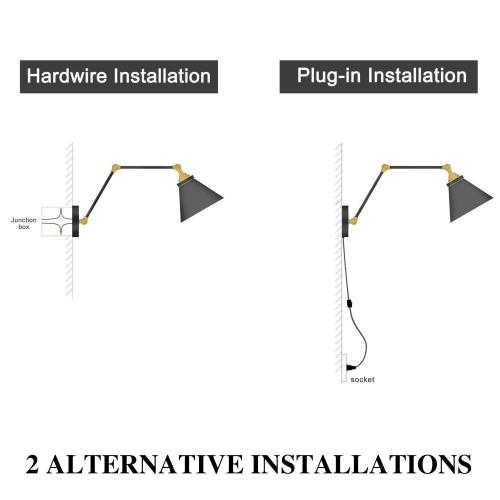 Modern 1-Light Swing Arm Wall Lamp