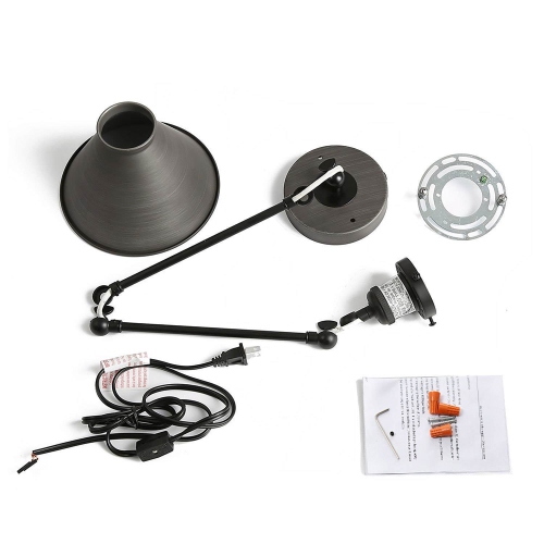 Modern 1-Light Swing Arm Wall Lamp