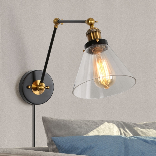 Modern 1-Light Swing Arm Wall Lamp