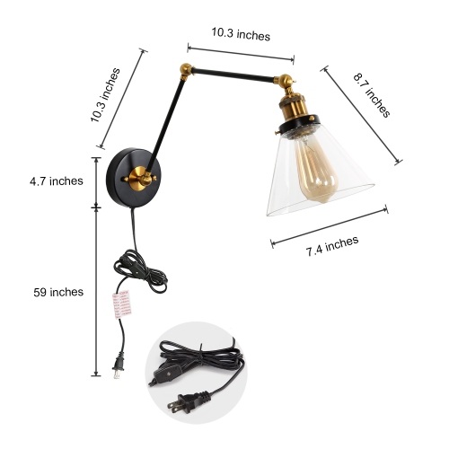 Modern 1-Light Swing Arm Wall Lamp