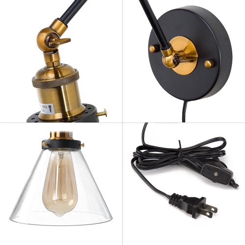 Modern 1-Light Swing Arm Wall Lamp