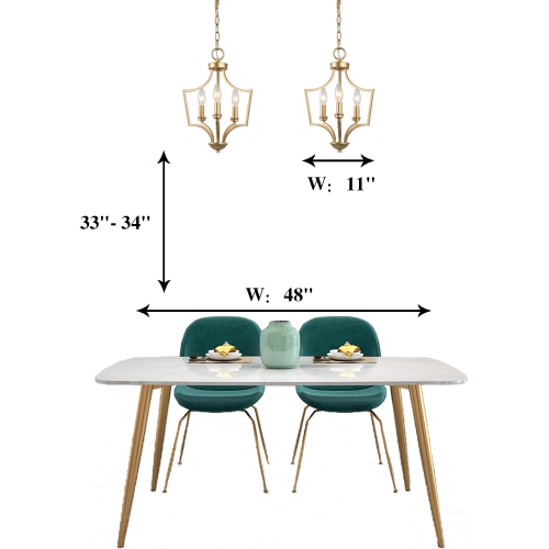 Modern 3-Light Golden Candelabras Chandelier