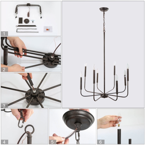 Modern 8-Light French Country Chandelier