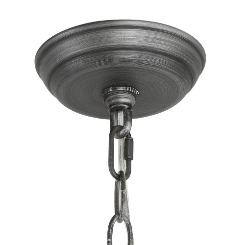 Farmhouse 4-Light Pinewood Chandelier with Brush Silver Accent