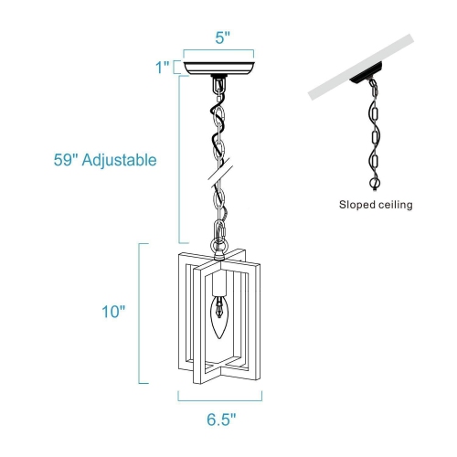 Farmhouse 1-Light Single Geometric Pendant