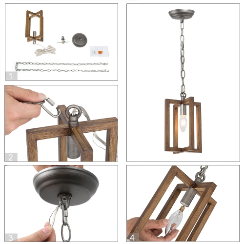 Farmhouse 1-Light Single Geometric Pendant