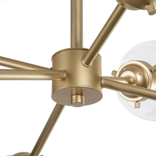 Modern 6-Light Sputnik Gold Semi-Flush Mount