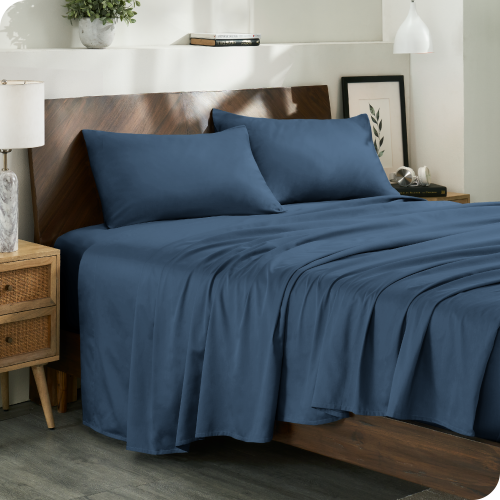 Ensemble de draps en coton 100 % biologique Bare Home – satin soyeux et soyeux – satin chaud et luxueux