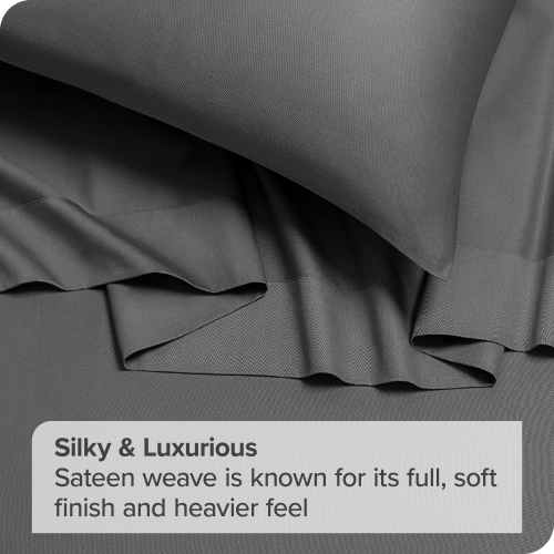 Bare Home 100% Organic Cotton Sheet Set – Silky Smooth Sateen Weave - Warm & Luxurious Sateen