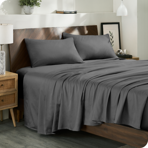 Bare Home 100% Organic Cotton Sheet Set – Silky Smooth Sateen Weave - Warm & Luxurious Sateen