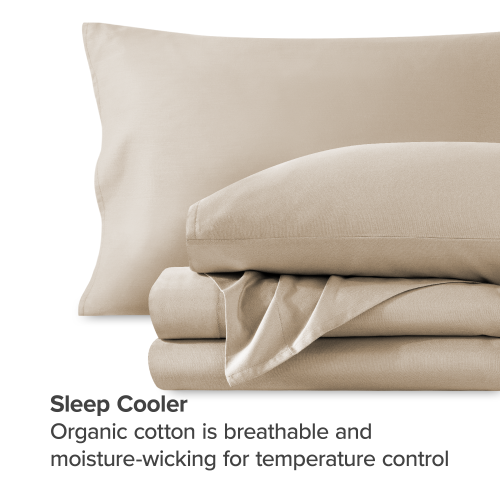 Bare Home 100% Organic Cotton Sheet Set – Silky Smooth Sateen Weave - Warm & Luxurious Sateen