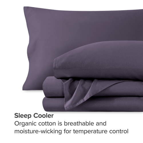 Bare Home 100% Organic Cotton Sheet Set – Silky Smooth Sateen Weave - Warm & Luxurious Sateen