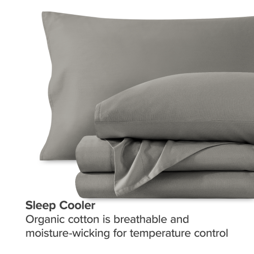 Bare Home 100% Organic Cotton Sheet Set – Silky Smooth Sateen Weave - Warm & Luxurious Sateen