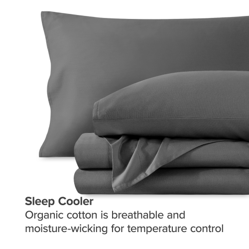 Bare Home 100% Organic Cotton Sheet Set – Silky Smooth Sateen Weave - Warm & Luxurious Sateen