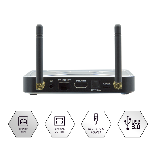 BuzzTV X5 128 AX-C - 4K UHD Android Media Streaming Player. 4GB RAM / 128GB Memory / 6th Generation Wireless AX