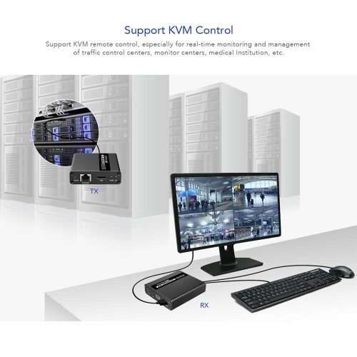 Speedex LKV223KVM Extends HDMI signal over single CAT6/6a/7 cable up to 70m with KVM remote control, 1080P@60Hz, zero latency Point to Point HDMI