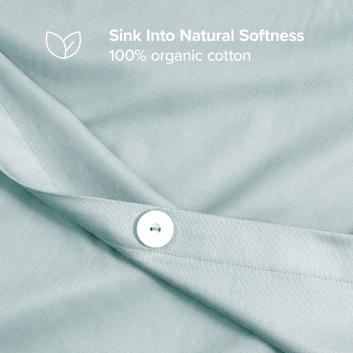 Bare Home 100% Organic Cotton Duvet Cover Set - Smooth Sateen Weave - Warm & Luxurious - Eco-friendly