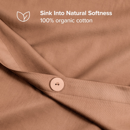 Bare Home 100% Organic Cotton Duvet Cover Set - Smooth Sateen Weave - Warm & Luxurious - Eco-friendly