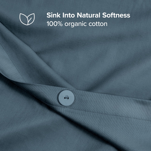 Bare Home 100% Organic Cotton Duvet Cover Set - Smooth Sateen Weave - Warm & Luxurious - Eco-friendly