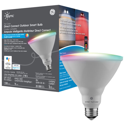 GE Cync Full Colour Outdoor PAR38 Smart LED Light Bulb