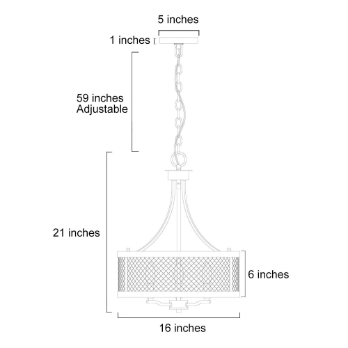 Farmhouse 4-Light Modern Drum Chandelier with Wood Accent