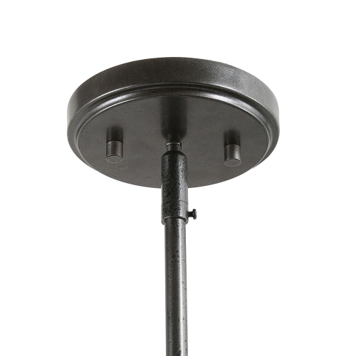 Rustic 1-Light Single Cylinder Pendant with Wood Accent