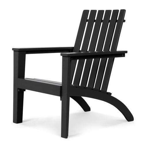 Patiojoy Wooden Adirondack Chair W/Ergonomic Design Outdoor Lounge Armchair Acacia Wood chair for Yard&Patio Black/Gray/White