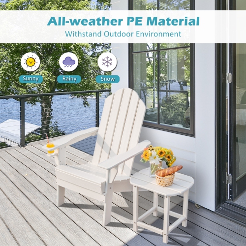 Patiojoy Folding Adirondack Chair Outdoor Adirondack Chair Weather Resistant Lounger Fire Pit Chair for Backyard Porch Poolside