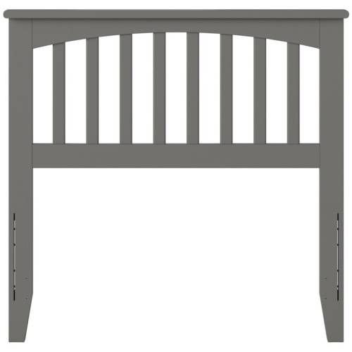 AFI Mission Twin Solid Wood Headboard with Device Charger in Gray