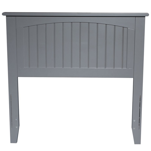 AFI Nantucket Twin Solid Wood Panel Headboard with Device Charger in Grey