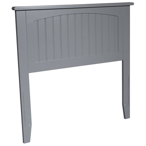AFI Nantucket Twin Solid Wood Panel Headboard with Device Charger in Grey