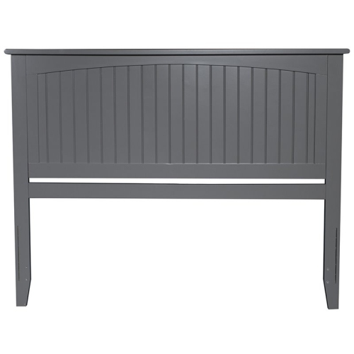 AFI Nantucket Queen Solid Wood Panel Headboard with Device Charger in Gray