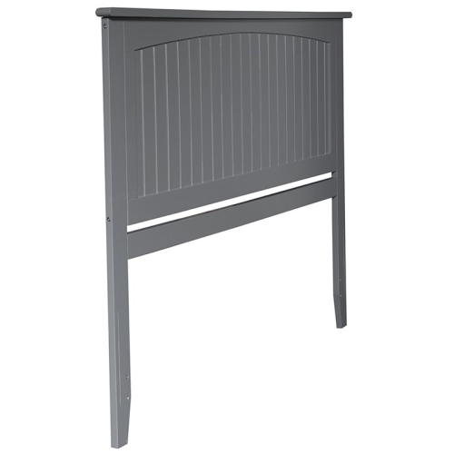 AFI Nantucket Queen Solid Wood Panel Headboard with Device Charger in Gray