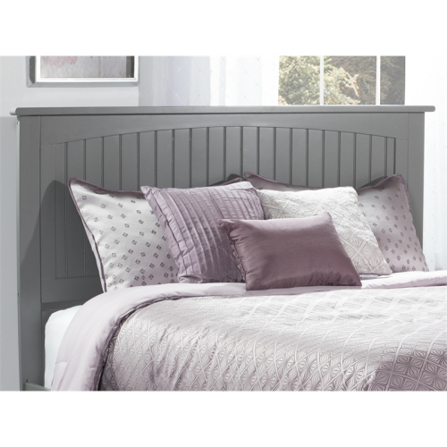 AFI Nantucket Queen Solid Wood Panel Headboard with Device Charger in Gray