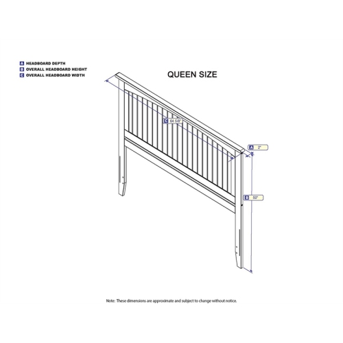 AFI Nantucket Queen Solid Wood Panel Headboard with Device Charger in Gray