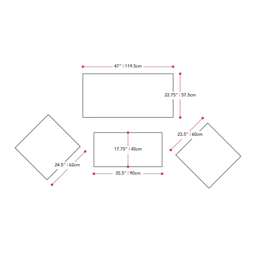 CorLiving Miramar White Washed Wood Outdoor Chair and Coffee Table 4pc Set