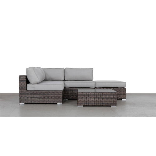 Living Source International 5-Piece Sectional Group with Cushions - Brown/Gray