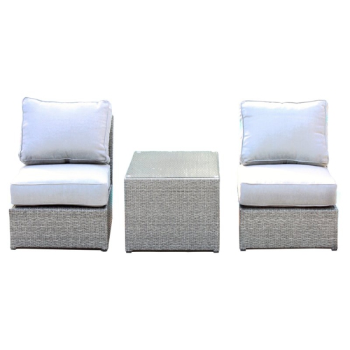 LIVING SOURCE  International 3-Piece Patio Furniture Set With Cushions In In Gray