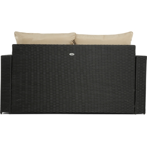 Serta Laguna 2 Piece Wicker Patio Sofa Set in Black