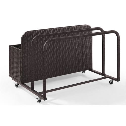 Pemberly Row Wicker Patio Float Caddy in Brown