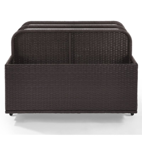 Pemberly Row Wicker Patio Float Caddy in Brown