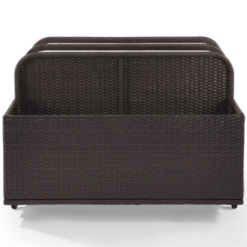 Pemberly Row Wicker Patio Float Caddy in Brown