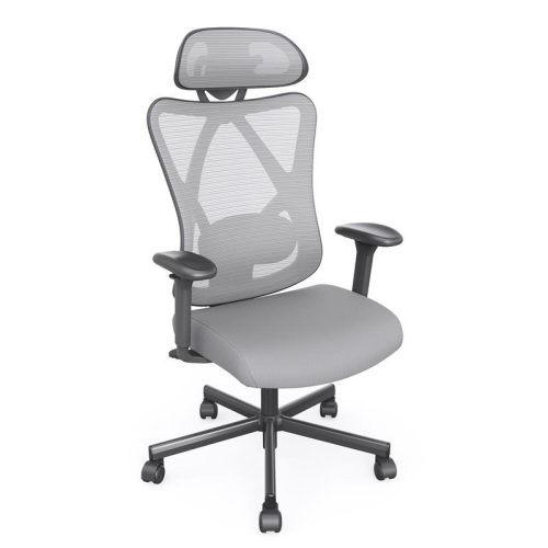 Furniture of America Domie Metal and Mesh Adjustable Office Chair in Gray