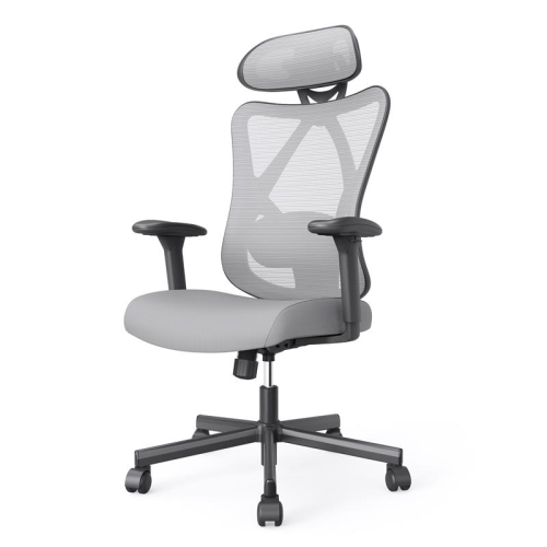 Furniture of America Domie Metal and Mesh Adjustable Office Chair in Gray